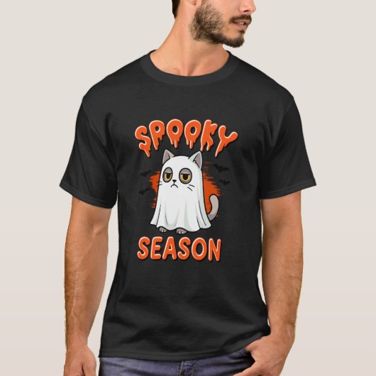 ハロウィン おばけ 猫 コスチューム Tシャツ (正面)