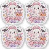 ハロウィン おばけ 看護師 メンズ レディース シール (正面)