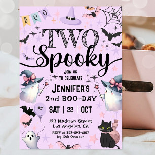 ハロウィン おばけ 紫色 2歳 誕生日 招待状