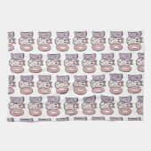 ハロウィン おばけ 花 パープル ピンク かわいい 白 キッチンタオル (横)