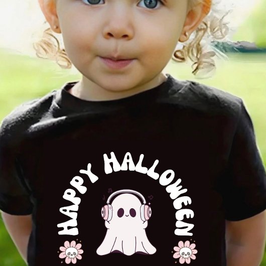 ハロウィン おばけ 赤ちゃん 女の子 スケート ベビーTシャツ