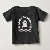 ハロウィン おばけ 赤ちゃん 女の子 スケート ベビーTシャツ (正面)