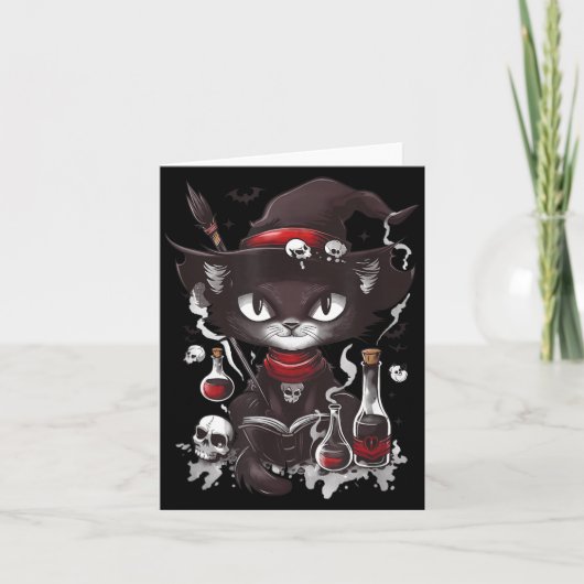 ハロウィン おばけ 黒猫 セイラムの薬局 カード (正面)