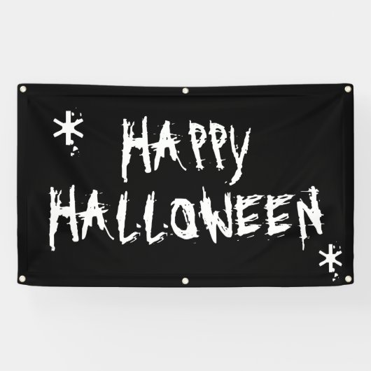 ハロウィン おばけ 黒白 スケルトン バナー 横断幕 (横)