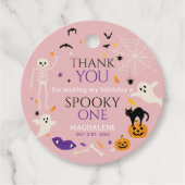 ハロウィン おばけ 1歳の誕生日 お礼 ピンク フェイバータグ (正面)