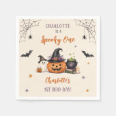 ハロウィン おばけ 1歳の誕生日 女の子 スタンダードカクテルナプキン (正面)