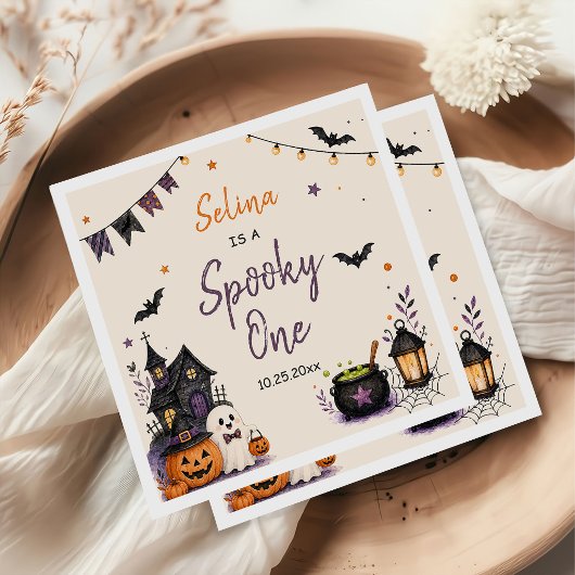 ハロウィン おばけ 1歳の誕生日 女の子 スタンダードカクテルナプキン
