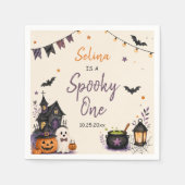 ハロウィン おばけ 1歳の誕生日 女の子 スタンダードカクテルナプキン (正面)