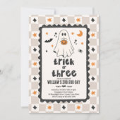 ハロウィン+おばけ+3歳の誕生日 招待状 (正面)