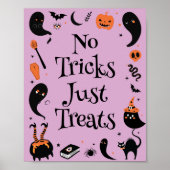 ハロウィン おむつシャワー パーティーのお返し No Tricks Just Treat ポスター (正面)