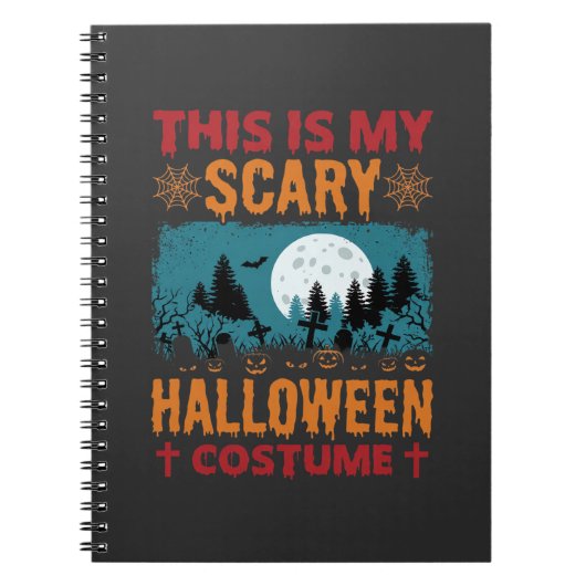 ハロウィン おもしろい 墓場 月 グラフィック ノートブック (正面)