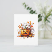 ハロウィン おもしろ かぼちゃ 秋 ポストカード (スタンド正面)