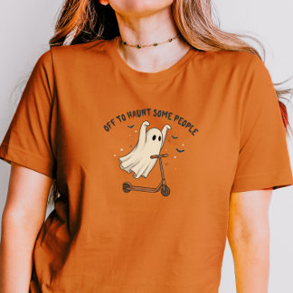 ハロウィン おもしろ スクーター ゴースト カップル おそろいTシャツ Tシャツ