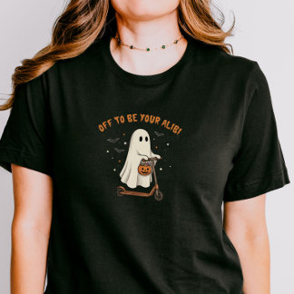 ハロウィン おもしろ スクーター ゴースト カップル おそろいTシャツ Tシャツ