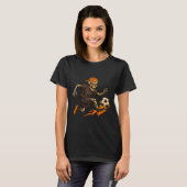 ハロウィン おもしろ スケルトン サッカー メンズTシャツ Tシャツ (正面フル)