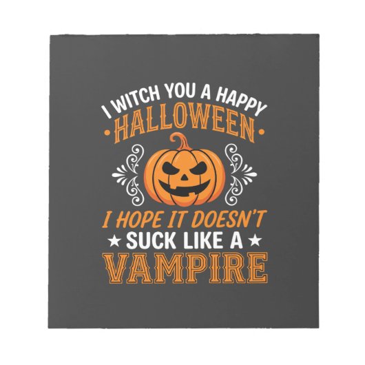 ハロウィン おもしろ ヴァンパイア かぼちゃ ノートパッド (正面)