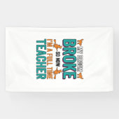 ハロウィン おもしろ 先生 ほうき が壊れた ヴィンテージ Tシャツ 横断幕 (横)