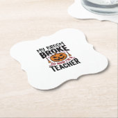 ハロウィン おもしろ 先生 ほうき 壊れた ベクター デザイン ペーパーコースター (アングル)