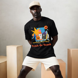 ハロウィン おもしろ 先生 Tシャツ Trick Or Teach