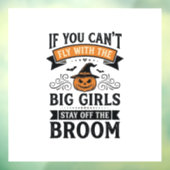 ハロウィン おもしろ 大きい女の子の箒 ヴィンテージTシャツ デザイン ウィンドウサイン (シート3)