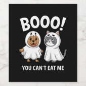 ハロウィン おもしろ 犬 猫 "ぼくは食べられない" ワインラベル (シングルラベル)