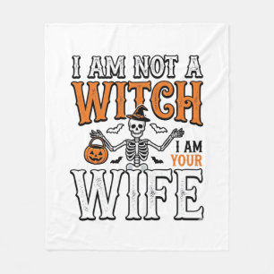 ハロウィン おもしろ 魔女 妻 スケルトン ヴィンテージ Tシャツ フリースブランケット