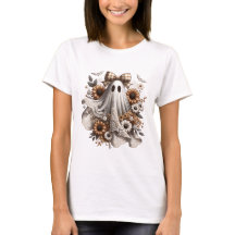 ハロウィン　おもしろTシャツ - レースの幽霊 - Wht3 - 秋