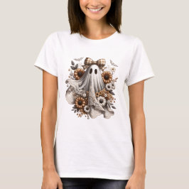 ハロウィン おもしろTシャツ - レースの幽霊 - Wht3 - 秋 Tシャツ