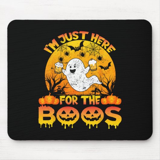 ハロウィン お化けが大好きな幽霊 怖いものなしTシャツ マウスパッド (正面)