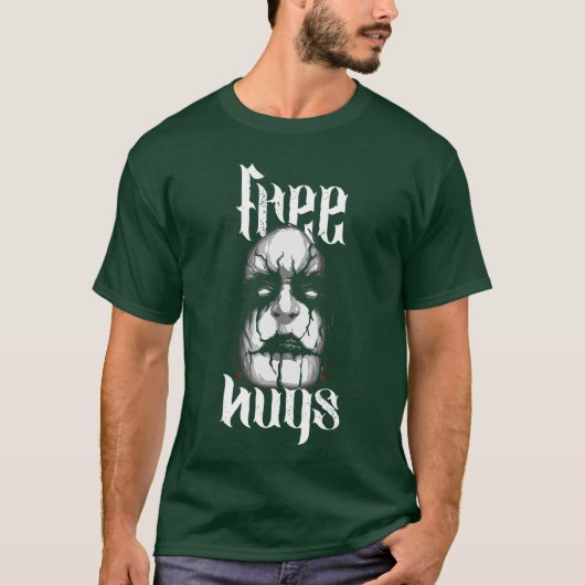 ハロウィン お化けのマスク 怖い ホラー フリー ハグス Tシャツ (正面)