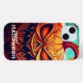 ハロウィン、お化けカボチャ オレンジ パンプキン かぼちゃ 顔 ハロウィン Case-Mate iPhoneケース (裏面 (横))