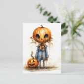 ハロウィン お化けカボチャ ポストカード (スタンド正面)