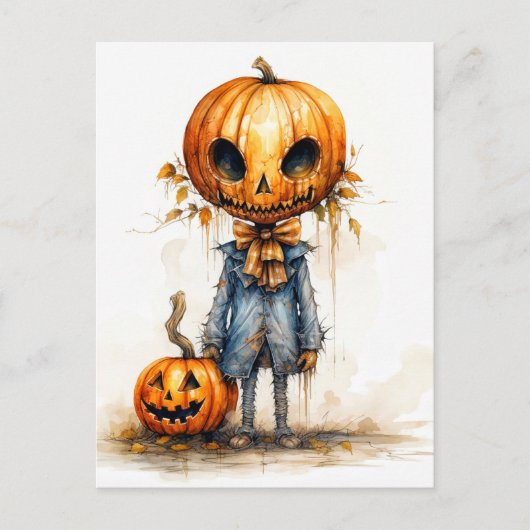 ハロウィン お化けカボチャ ポストカード (正面)