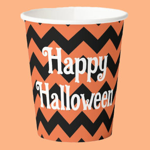 ハロウィン お化けパーティーキッズ オレンジ ブラック 紙コップ