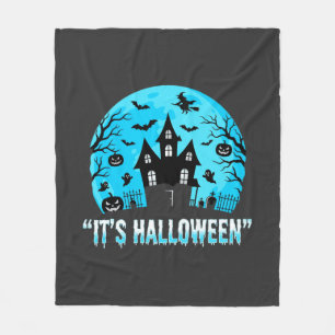 ハロウィン お化け屋敷 コウモリ デザイン フリースブランケット