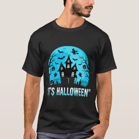ハロウィン お化け屋敷 コウモリ デザイン Tシャツ (正面)