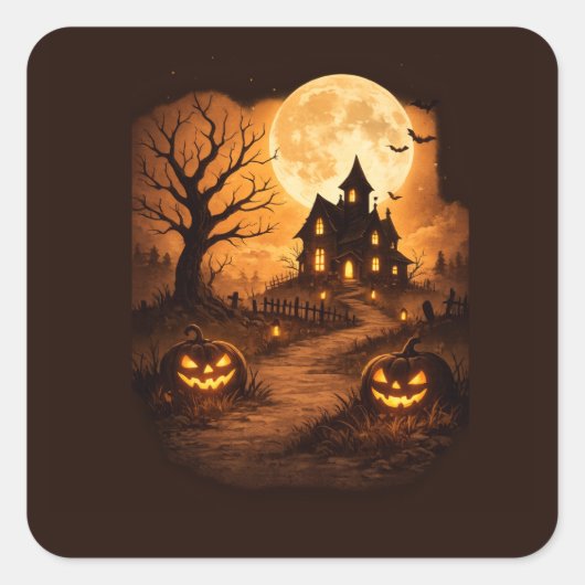 ハロウィン お化け屋敷 スケアイベント スクエアシール (正面)