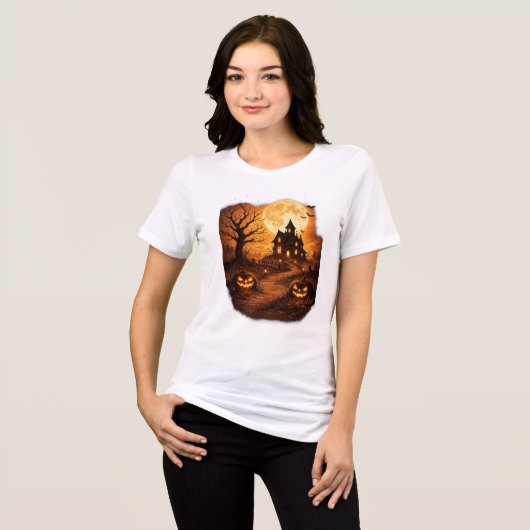 ハロウィン お化け屋敷 スケアイベント トライブレンドTシャツ (正面全面)