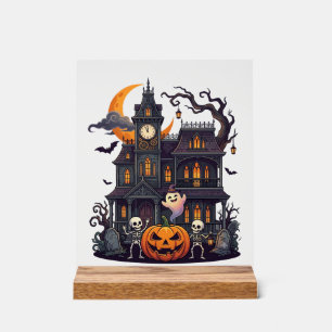ハロウィン お化け屋敷 スケルトン かぼちゃ ゴースト Cr アクリルサイン