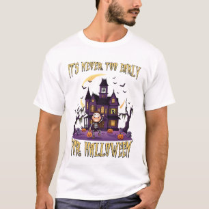 ハロウィン お化け屋敷 スケルトン 早くもハロウィン Tシャツ