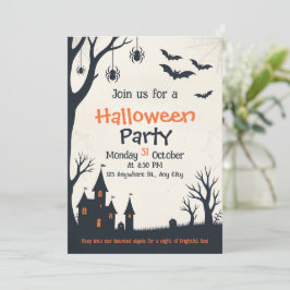 ハロウィン+お化け屋敷+パーティー招待状 招待状