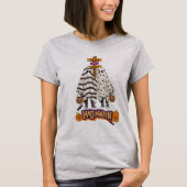 ハロウィン お化け屋敷 パープルサンセット デザイン Tシャツ (正面)