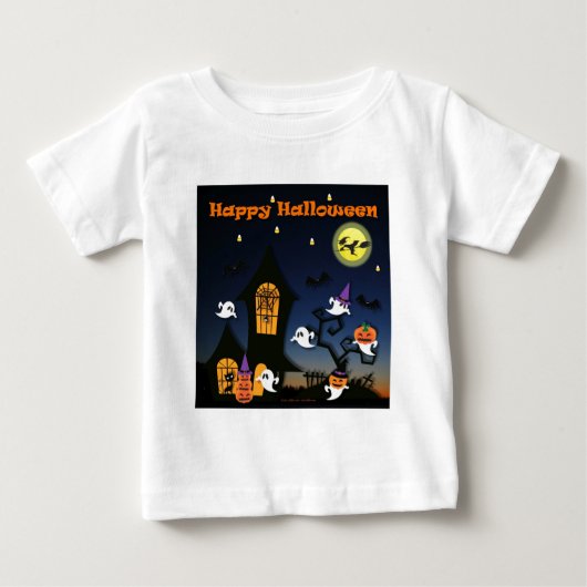 ハロウィン お化け屋敷 ベビーTシャツ (正面)