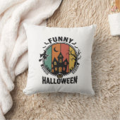 ハロウィン お化け屋敷 レトロ ベクター デザイン 面白い クッション (ブランケット)