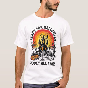 ハロウィン お化け屋敷 ヴィンテージ スケアー レディ シャツ_ Tシャツ