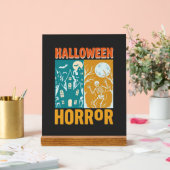 ハロウィン+お化け屋敷+月+スケルトン+デザイン_1 アクリルサイン (ウェディング)