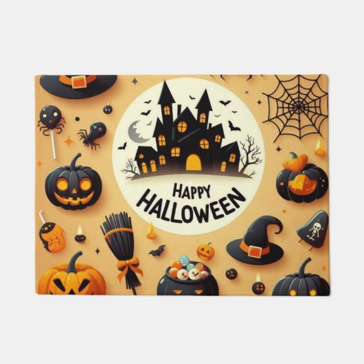 ハロウィン お化け屋敷 楽しい スパイシー ミックス ドアマット (正面)