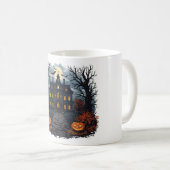 ハロウィン+お化け屋敷+満月+マグカップ コーヒーマグカップ (正面右)