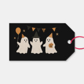 ハロウィン お茶目 白いお化け 黒いお祭り ギフトタグ (正面(横))