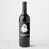 ハロウィン お茶目 白いお化け 黒いお祭り ワインラベル (正面)